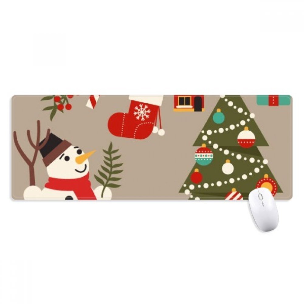 beatChong Weihnachtsschneemann-Baum-Handschuhe Festival Griffige Mousepad Große Erweiterte Spiel Büro titched Kanten Computer-Mat Geschenk