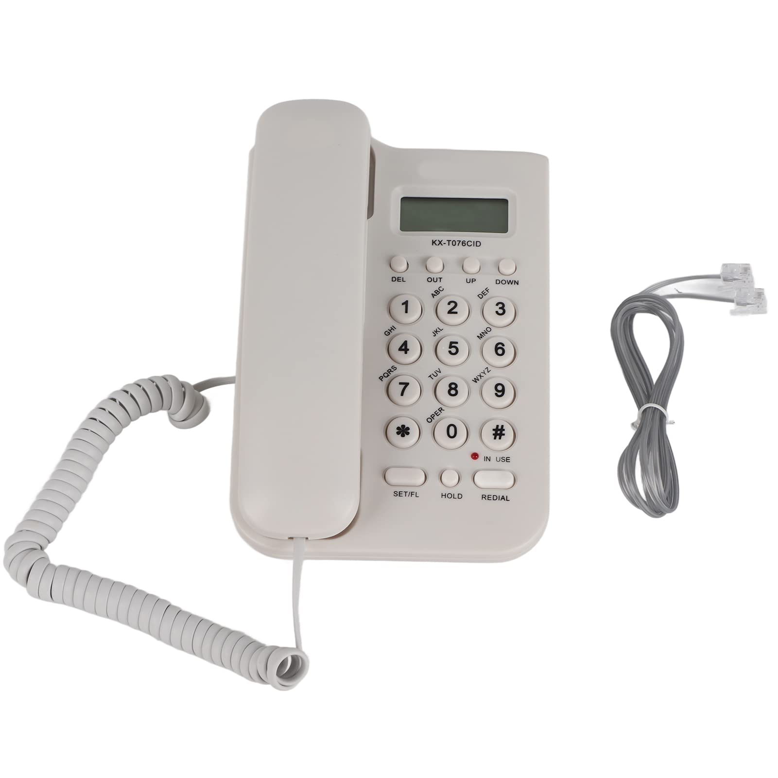 Garsent Schnurgebundes Telefon, Analoge Schnurtelefone mit Anrufe Display für Büro Zuhause(Weiß)