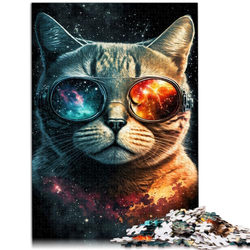 Puzzles, Geschenke, Spielzeug, Galaxy Cat, 1000-teiliges Puzzlespiel, Holzpuzzle, Lernspiele, Heimdekorationspuzzle, tolles Geschenk für | Spiele (50 x 75 cm)