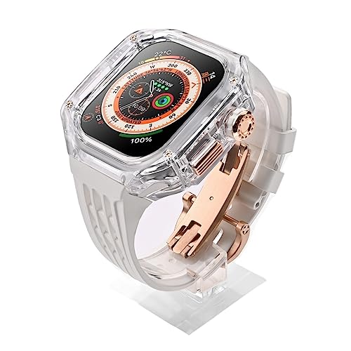 NEYENS Modifikationsset für Uhrengehäuse und Uhrenarmband, für Apple Watch Ultra 8 49 mm Serie, transparentes Mod-Kit, Abdeckung für Sportuhrenarmband, 49 mm, Achat