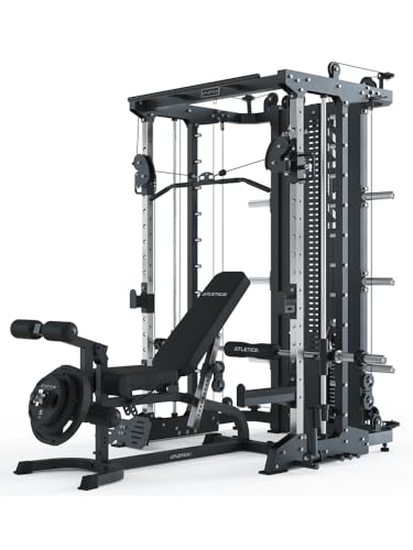 ATLETICA KSK Multipresse Set | Score | Set aus KSK Multipresse & X-Bench Hantelbank mit Optionen für Arm- und Beintraining | 2 x 90 kg Weight Stack