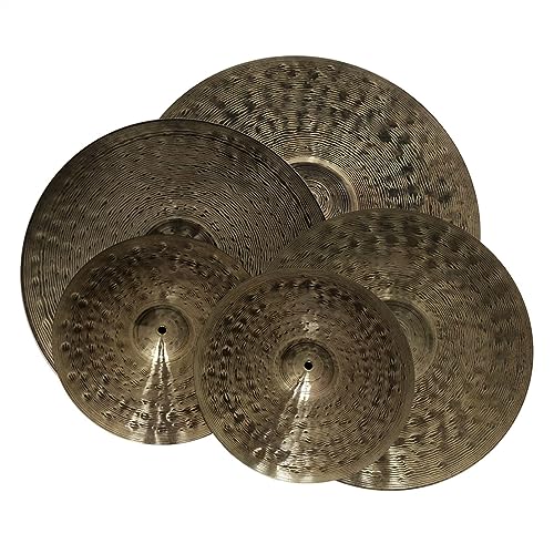 Handgefertigtes Beckenset 14"Hi-Hat+16" Crash+18" Crash+20" Ride+Tasche Zubehör für Schlaginstrumente