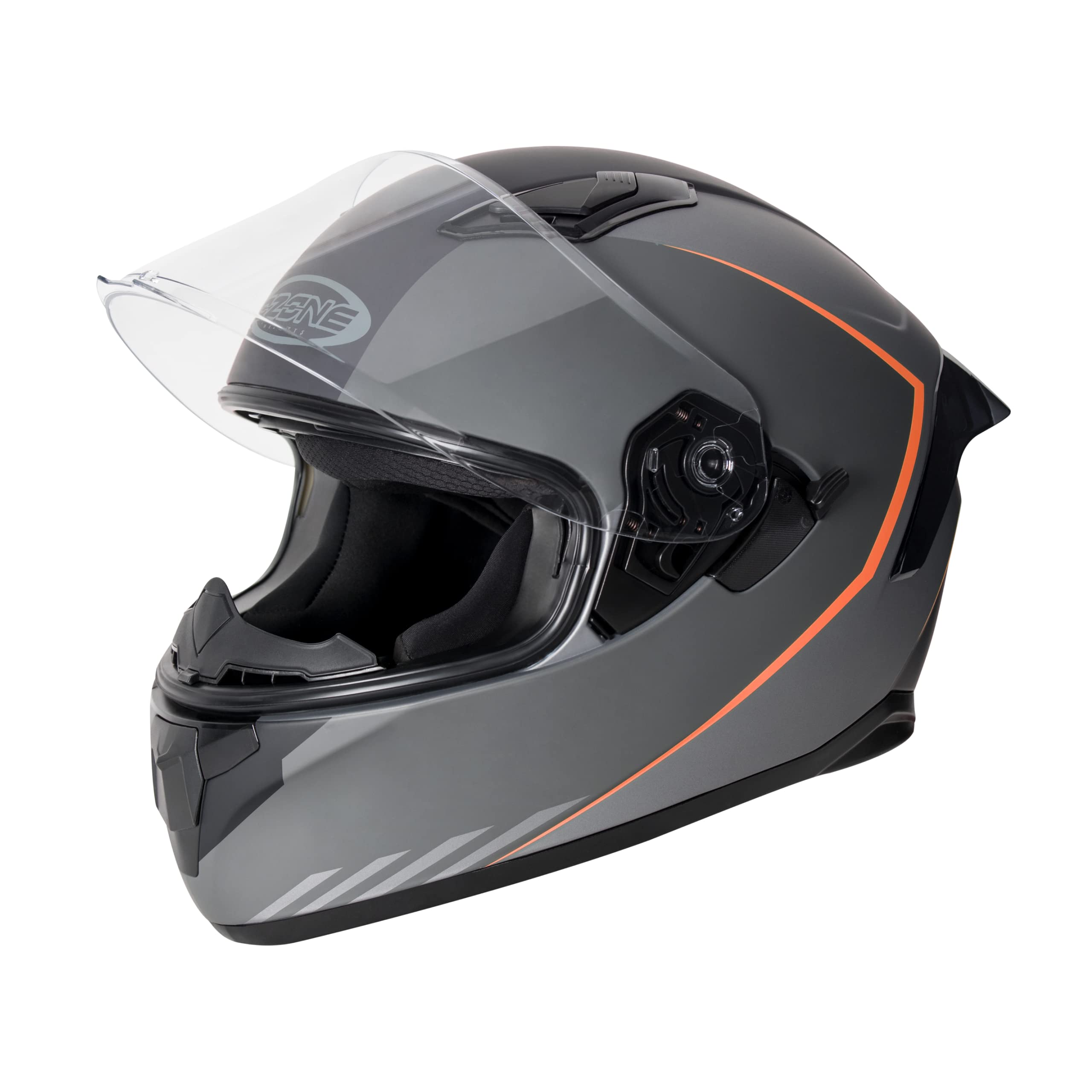 OZONE MOTO Sprint Motorradhelm | Breiter Sichtwinkel | 2 Größen EPS | Zahlreiche Belüftungskanäle | Sonnenblende | Anti-Fog-Visier