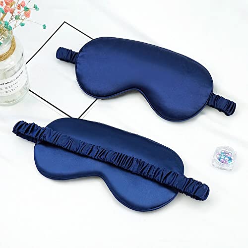 Übernachtung Taschen, Schlafmasken, Schlaf-Augenmaske, schlafende Augenklappe, Damen-Augenabdeckung, Stretchband, Augenklappe, Augenbinde, Reise-Rest-Augenmaske for Schlafen (Farbe: Dunkelblau)