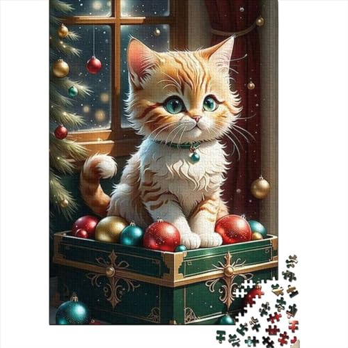 500-teiliges Puzzle für Erwachsene und Teenager. Bunte Katzen. Puzzle für Erwachsene. Holzbrett-Puzzle. Familienspiele. Größe: 52 x 38 cm.