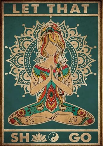 HfmQuisutron Jigsaw Puzzle 1000 Teile Yoga Vintage Art Poster Bild Holzpuzzle Home Stressabbau Spiel De31Zh