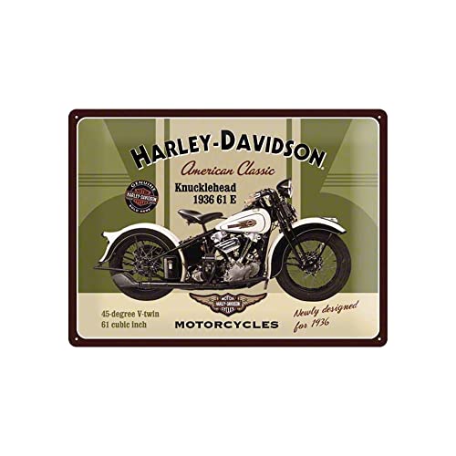 Nostalgic-Art 23127 Harley-Davidson - Knucklehead, Blechschild 30x40 cm