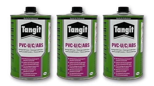 Tangit PVC-U/C/ABS Reiniger Spezialreiniger für Klebeverbindungen aus PVC-U und PVC-C sowie ABS (1000ml / 3 Stück)