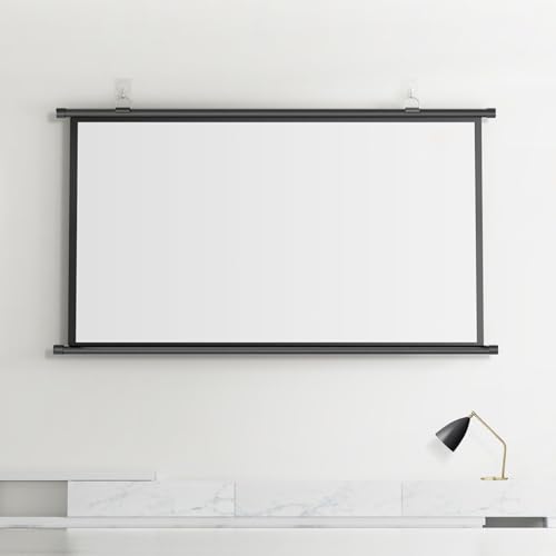 Rolloleinwand Beamer Leinwand, Mattweiß, An Wand Und Decke Montierte 4:3/16:9 4K HD- Projektionsvorhang, Faltbare Und Knitterfreie Projektionsleinwand FüR Drinnen Und DraußEn(16:9 60in)