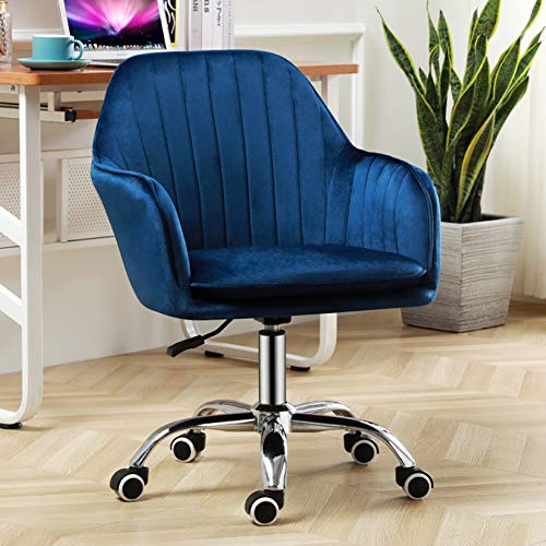 Drehbarer Schreibtischstuhl mit mittelhoher Rückenlehne, Computerstuhl, ergonomischer Home-Office-Stuhl, Drehstuhl aus Samt mit Hebeverstellung, Schminkstuhl für das Wohnzimmer im Home-Office für de