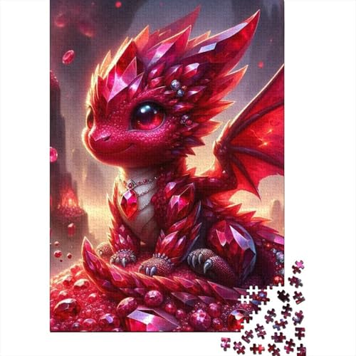 1000-teiliges Puzzle für Erwachsene und Teenager, Baby-Edelstein-Drachen, Holzpuzzle für Erwachsene, Puzzle-Spielzeug, Familienspaß, Puzzle, 75 x 50 cm