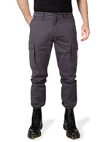 WOTEGA Odin Cargohose Herren Stretch - Cargo Hosen Männer - Cargo Hose, Grau (Nine Iron 193908), W34/L30