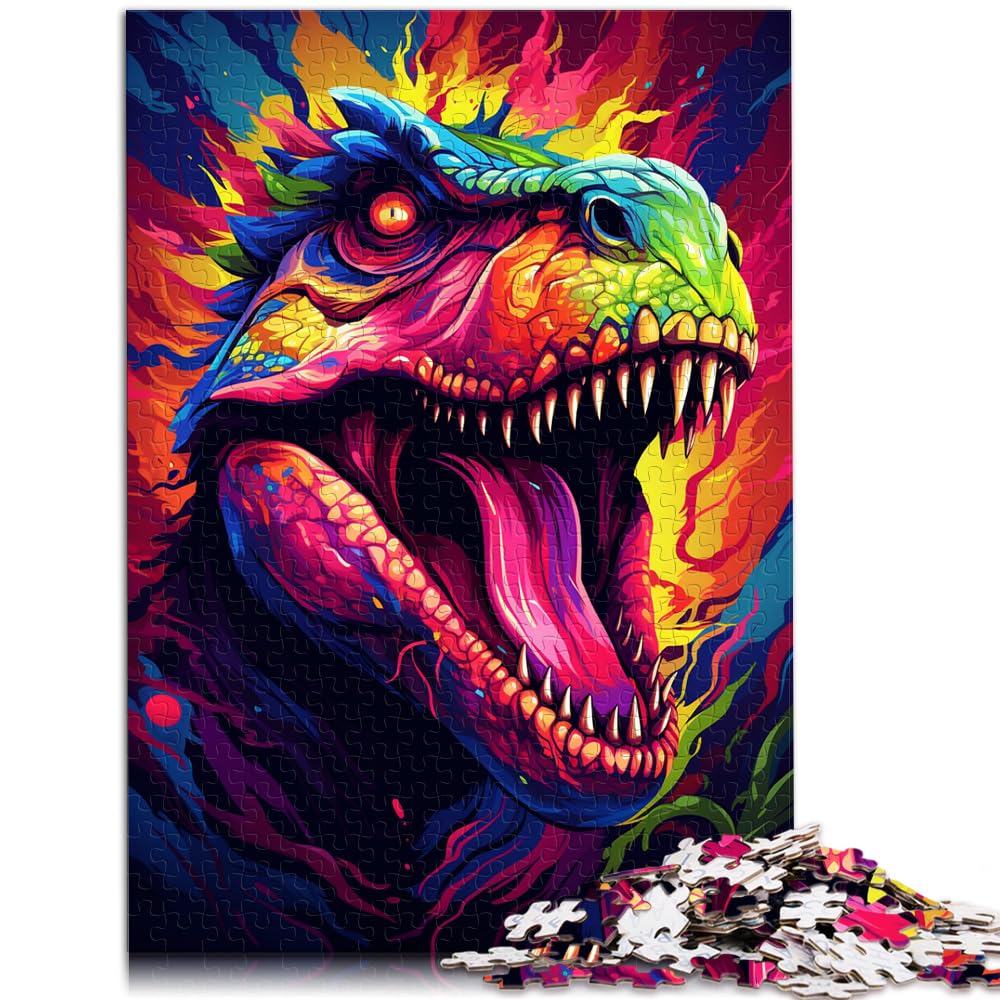 Puzzles, Geschenke, Spielzeug, farbenfrohe Zeichnung eines Dinosauriers, Puzzles für Erwachsene, 1000-teiliges Holzpuzzle zum Stressabbau, zum Zeitvertreib zu Hause, 1000 Teile (50 x 75 cm)