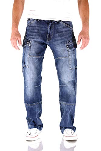 Big Seven Brian Graduate Blue Cargo Herren Jeans, Hosengröße:W46/L34