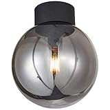 BRILLIANT Lampe Astro Deckenleuchte 25cm schwarz/rauchglas | 1x A60, E27, geeignet für Normallampen (nicht enthalten) | Für LED-Leuchtmittel geeignet