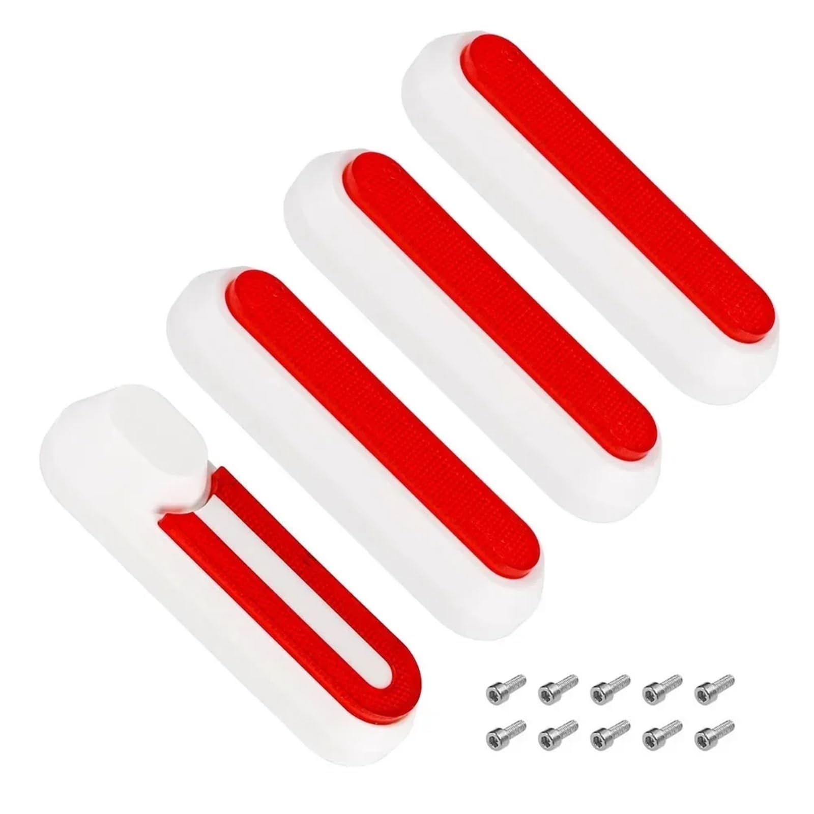 Jodriva Schutzschale for Vorderradgabel und Hinterradabdeckung, for Xiaomi, M365 Elektroroller Pro 2/Pro Sicherheitsreflektierendes Rohr Nachtreflektorteil Radabdeckung für Elektroroller(White Red)