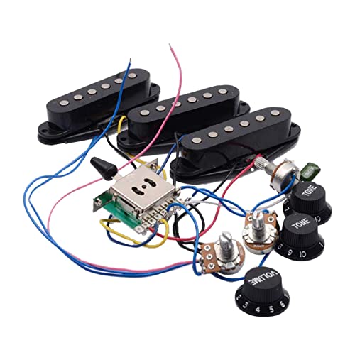 Gitarren Vorverdrahteter Kabelbaum Gitarren Tonabnehmer 5-Wege Schalter Kabelbaum Konverter 500K Potentiometer 2T1V Kabelbaum Kit Gitarren Tonabnehmer Kabelbaum