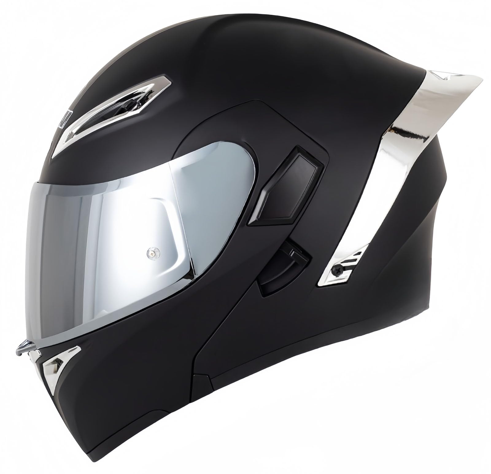 Modularer Motorradhelm, ECE-Geprüft, Hochklappbarer Motorradhelm Für Erwachsene Mit Doppelvisier Für Männer Und Frauen, Rollerhelm, Integralhelm, Doppeltes Antibeschlagvisier F,L59-60CM