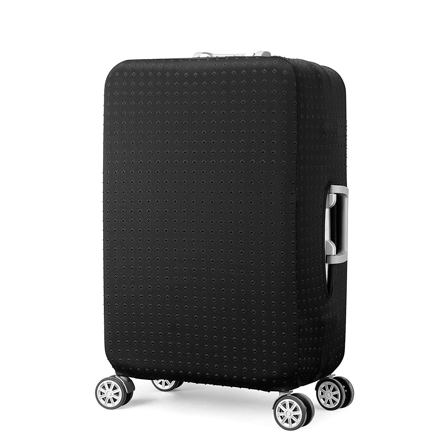 Elastisch Kofferhülle Kofferschutzhülle Gepäck Cover Reisekoffer Hülle Koffer Schutzhülle Luggage Cover mit Reißverschluss und Band (Schwarz, XL)