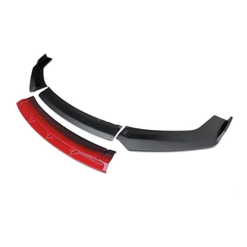 Splitter Für Peugeot 508 2019 Frontschürze Spoiler Schutz Platte Lip Typ Körper Kit Splitter Carbon Oberfläche Kinn Schaufel Frontlippe(Matt Black-red)