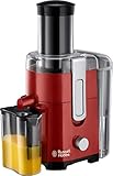 Russell Hobbs Entsafter [Gemüse und Obst] Desire Rot (XL Einfüllöffnung f. ganzes Obst & Gemüse, 2 Geschwindigkeitsstufen, 750ml Saftbehälter, 2,0l Fruchtfleischbehälter, BPA-frei) Saftpresse 24740-56