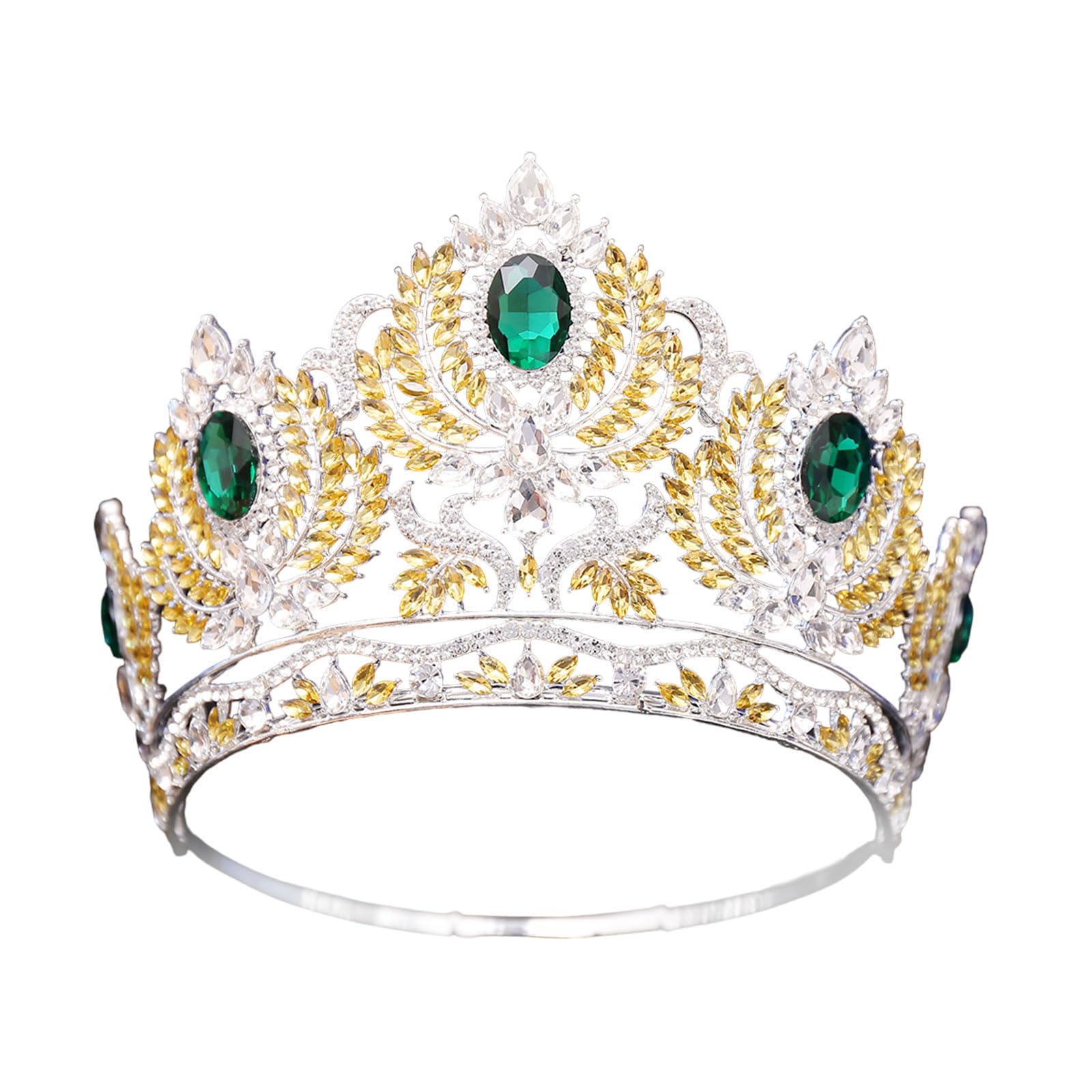 Avejjbaey Elegante Kristall-Prinzessinnen-Diademe mit sicherem Kamm, effektiver Haarschmuck für Hochzeiten, Partys und Cosplays