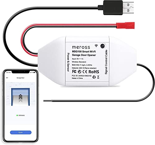 meross Smart WLAN Garagentoröffner, APP-Steuerung, Kompatibel mit Alexa, Google Assistant und SmartThings, kein Hub erforderlich