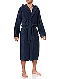 Schiesser Herren Bademantel mit Kapuze, Blau (815-navy), S