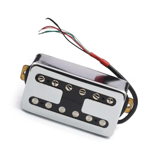 H-Stil Messing Abdeckung E-Gitarre Pickup Coil Spliting Pickup Humbucker Dual Coil Pickup N7.5K/B15K Ausgang e gitarren tonabnehmer (Color : Silver Neck Pickup)