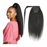 Pferdeschwanz Haarverlängerung Afro Kinky Straight Ponytail Human Hair Wrap Around Ponytail Clip in Hairpiece Magic Paste Peruvion Remy 10-30inch Long Yaki Straight Ponytail Ponytail Perücke Täglich F