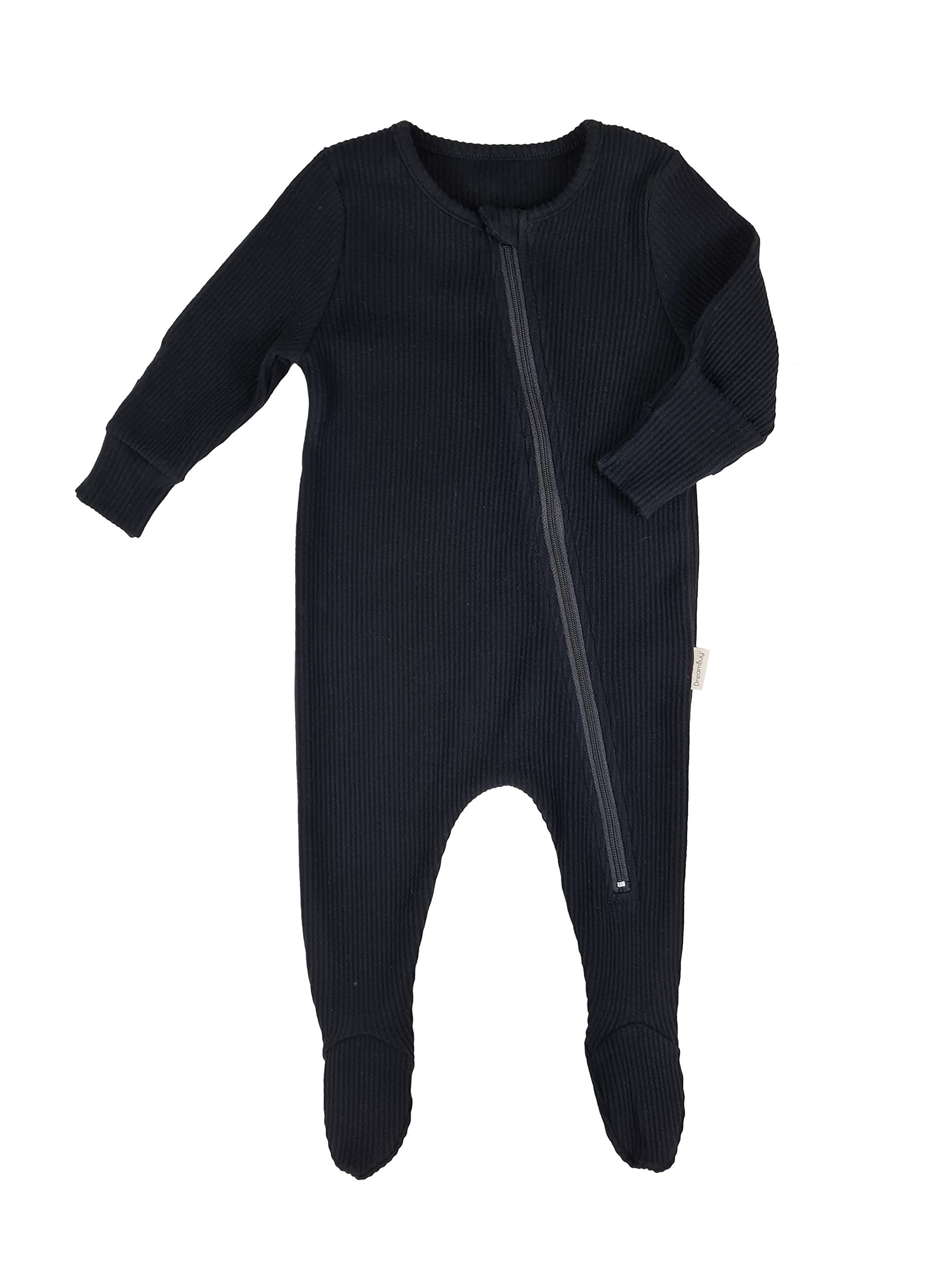 DreamBuy Unisex Baby Reißverschluss Kleinkind-Schlafanzüge (3-6 Monate, Schwarz)