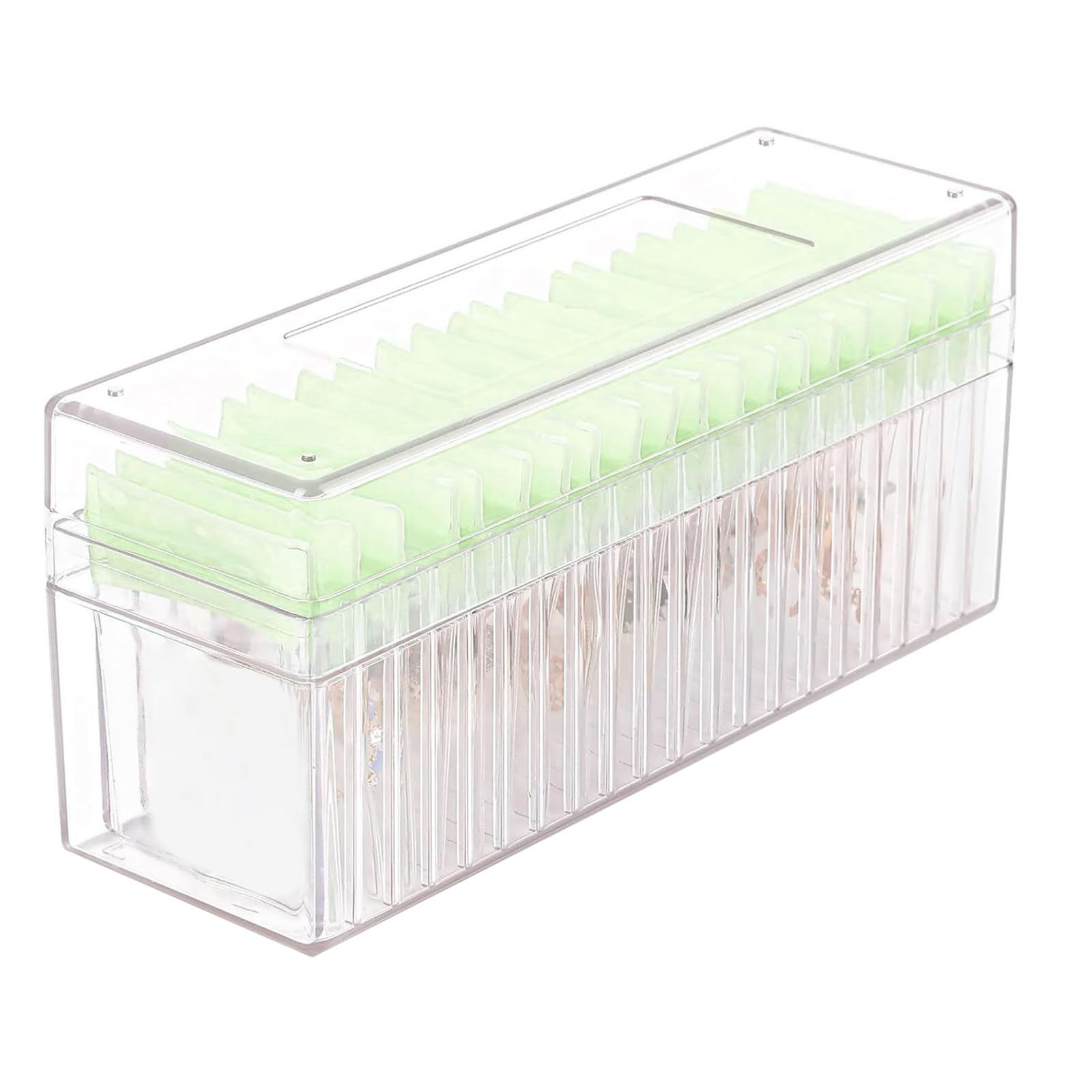 JUNNASALIKER Schmuck-Organizer-Box mit 20 PVC-Beuteln, tragbare Hülle, transparente Schmuck-Box, geeignet für Ohrringe, Ringe, Halsketten