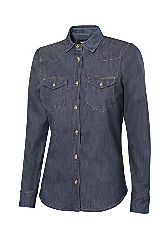 VELILLA - Hemd Denim Stretch Damen Langarm 405007S Damen, Jeansblau, XX-Large