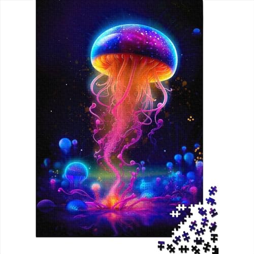 Verzauberte Quallen-Puzzles für Erwachsene, 1000 Teile, großes Puzzle für Erwachsene, Puzzles für Erwachsene, Lernspiel, Herausforderungsspielzeug (Größe: 75 x 50 cm)