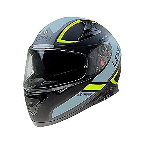 ON BOARD LEVEL HELMENTS Integralhelm Laevel LFT1 Touring Fluor, Unisex, XS, Schwarz matt/Gelb