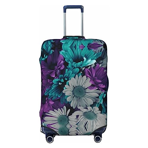 Miniks Reisegepäckhülle mit bunten Blumen, strapazierfähig, passend für 45,7 - 81,3 cm große Gepäckstücke, Größe XL, Schwarz, X-Large