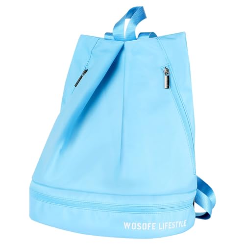 MEELYHOME Golf-Schuhtasche, Rucksack, groß, Sport, Turnbeutel mit Schuhfach, wasserdichte Reisetasche für Damen und Herren, himmelblau, 38*33cm