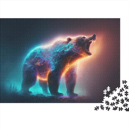 1000 Teile für Erwachsene, schwierige Puzzles, wilder Braunbär, lustige Puzzles für Erwachsene, 1000 Teile, entspannendes intellektuelles Lernspielzeug (Größe 75x50cm)