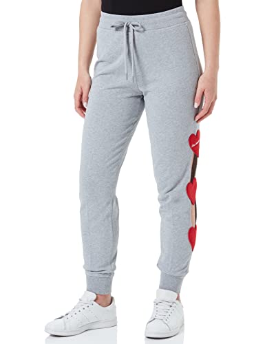 Love Moschino Womens Regular fit Jogger Casual Pants, Melange Light Gray, 40