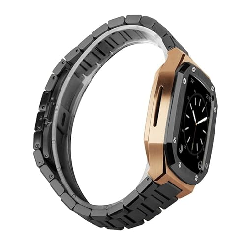 TONECY Mod Kit für Apple Watch Armband 45 mm, 41 mm, 40 mm, 44 mm, Luxus-Modifikation, Metall-Stahlgehäuse für iWatch Serie 8, 7, 6, SE, 5, 4, 3 (Farbe: Schwarz BRG, Größe: 41 mm oder 40 mm)