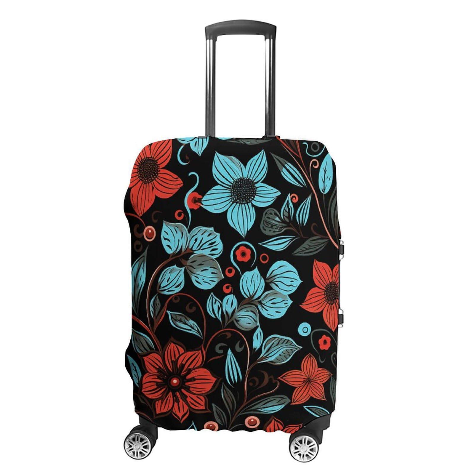 CSGJMYGS Reisegepäckabdeckung, elastisch, waschbar, modisch, kratzfest, Motiv: Blumen und Natur, Koffer-Schutz, passend für 45,7 - 81,3 cm Gepäck, Stil:, XL