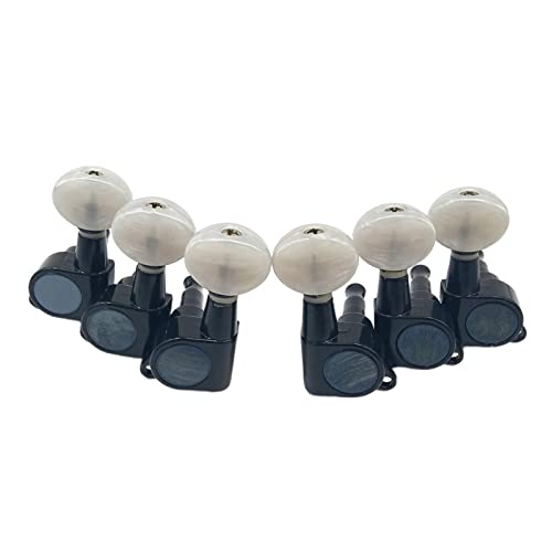 Gitarren Stimmwirbel 6 Stücke Guitar String Tuning Pegs Tuner Tasten Maschinenköpfe Knöpfe, Akustische E-Gitarreteile 3L + 3R. Zinklegierung