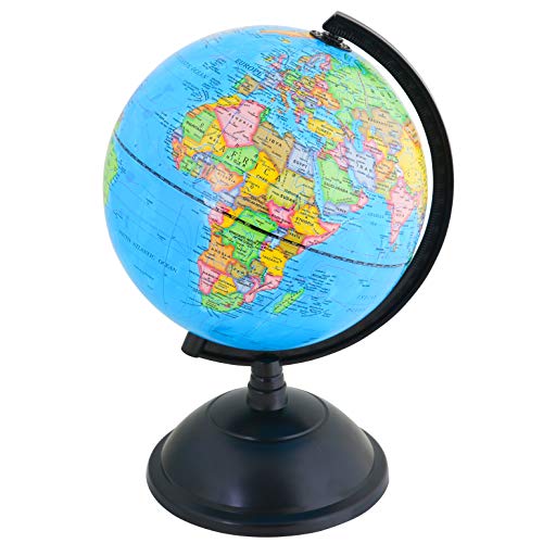 Exerz 20cm Schülerglobus - Englische Karte - Globus Bildung Drehbarer - Pädagogische/ Geografische - Lehrmaterial Globen Politische Karte - Durchmesser 20cm