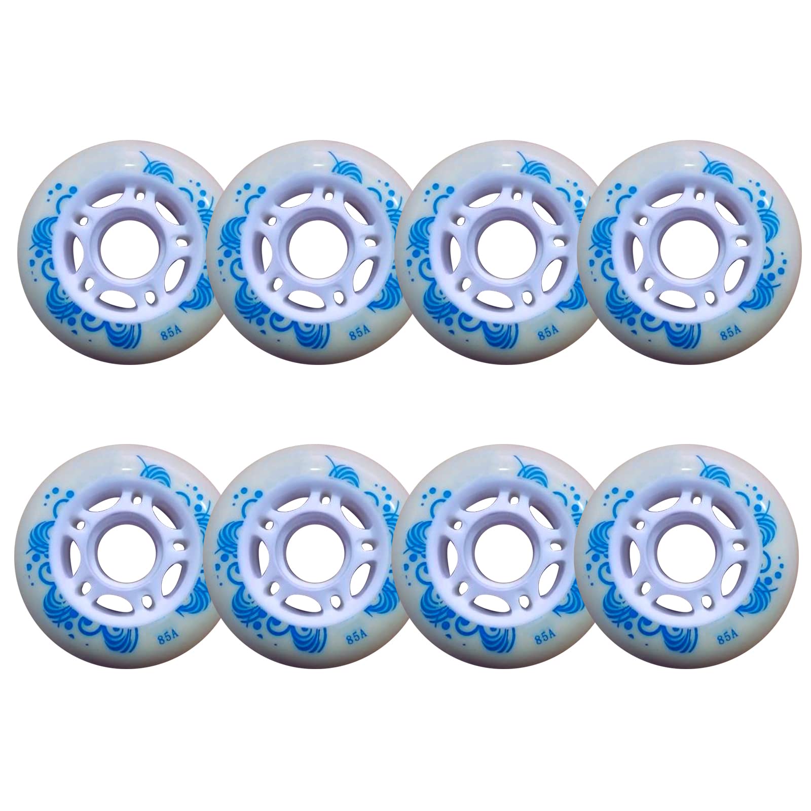 BFVAKBKYT Rollschuh-Räder, Ersatz-Skate-Rollen, Skateboard-Rollen, 8er-Set, Inline-Rollschuh-Rollen for den Innenbereich, 80 mm(Blue)