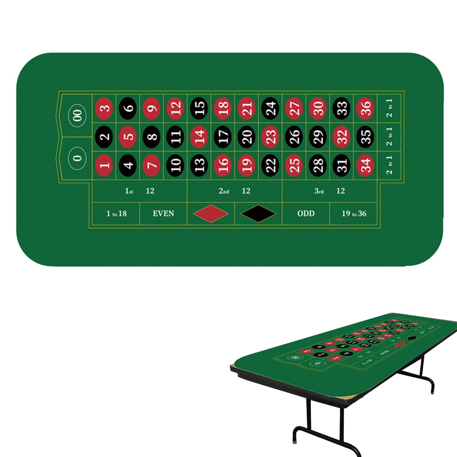 Nbhuiakl Pokertischdecke | Große Spieltischmatte 120x60cm | rutschfeste Pokermatte, Poker-Tischmatte für Pokerparty, Mottoparty, Pokerabend