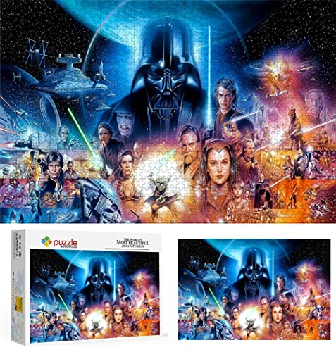 Puzzle Star Wars Saga, 1000-teiliges Puzzle für Erwachsene, klassisches Jungen-Mädchen-Puzzle für Kinder, Teenager, Lernspiele, Spielzeug, Zuhause, Reisegeschenke (50 x 70 cm)