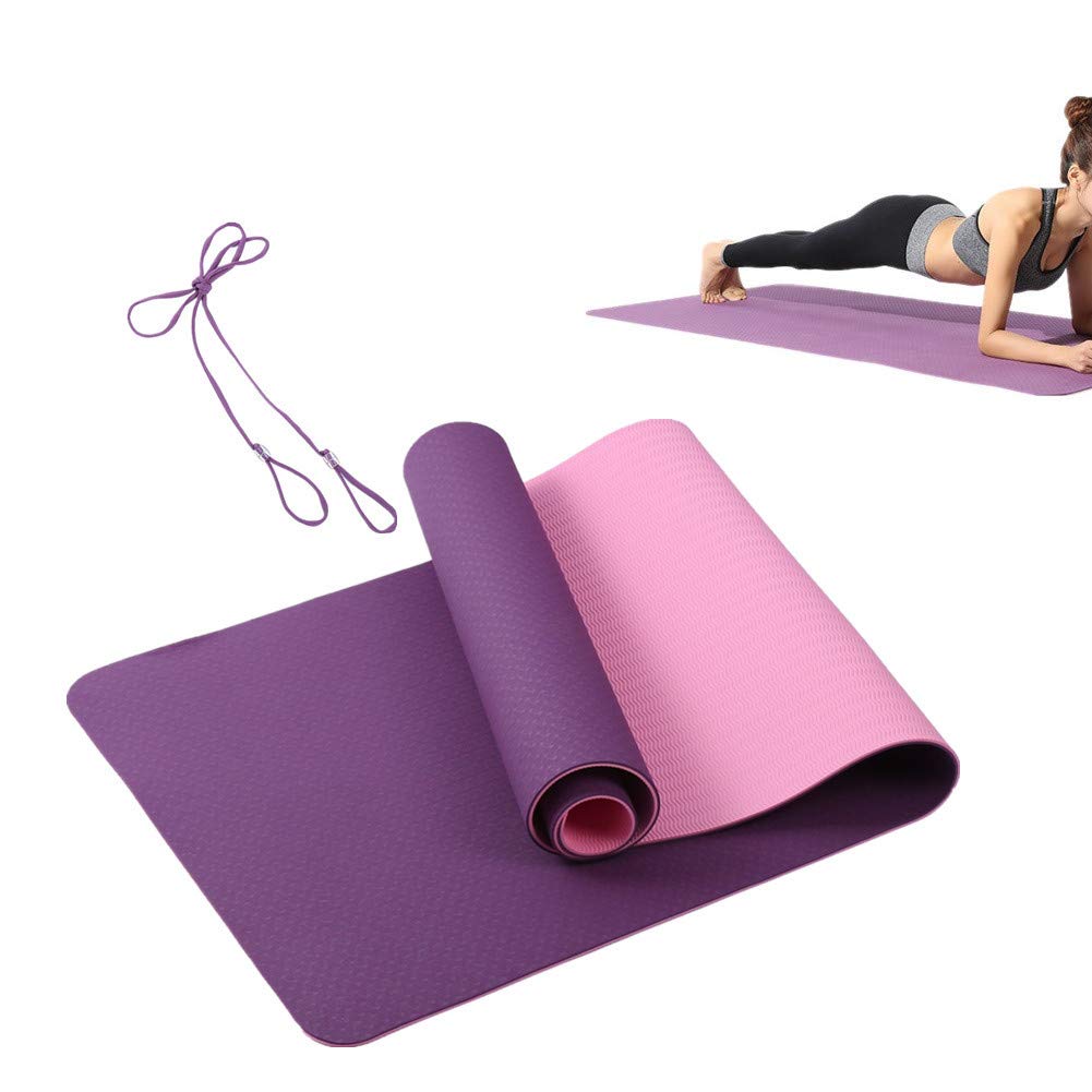 Fitnessmatte Jogamatte Trainingsmatten für Heimgymnastik dick Trainingsmatte rutschfest Yoga Mat Dick Eco Yoga Mat Yogamatten für Männer darkpurple,6mm