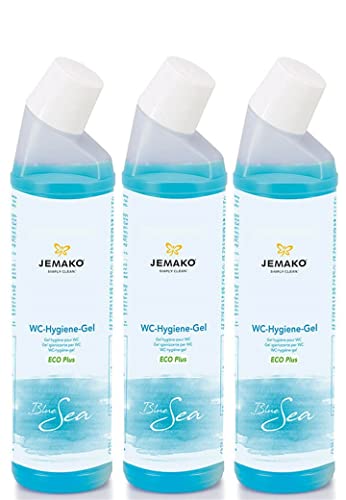 Jemako WC-Hygiene-Gel Blue Sea Hygiene und Sauberkeit im ganzen Bad Kalkentferner frischer Duft (WC-Hygiene-Gel 3x 750ml)