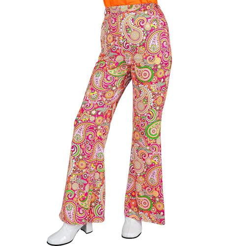 Widmann - 60er Jahre Hose für Damen, Hippie, Reggae, Flower Power, Disco Fever, Schlagermove