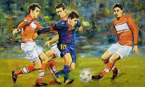 HfmQuisutron Wooden Jigsaw Puzzle1000 Teile Ölgemälde Fußball Poster Puzzle Erwachsene Jigsaw Puzzle Spielzeug Stress Relief Game Vf403Za